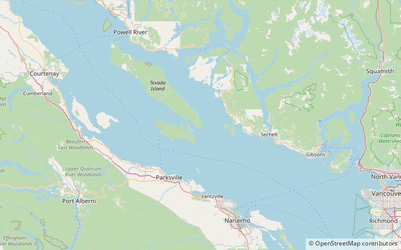 anderson bay provincial park ile texada location map