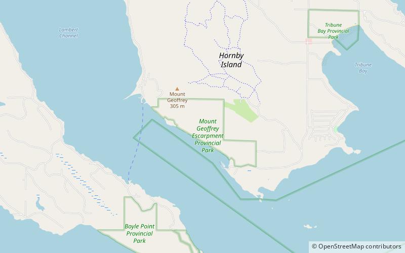 mount geoffrey escarpment provincial park hornby island location map