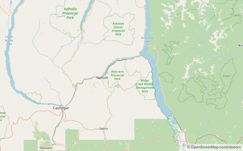 west arm provincial park kokanee creek provincial park location map