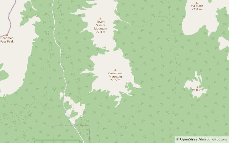 Crowsnest Mountain location map