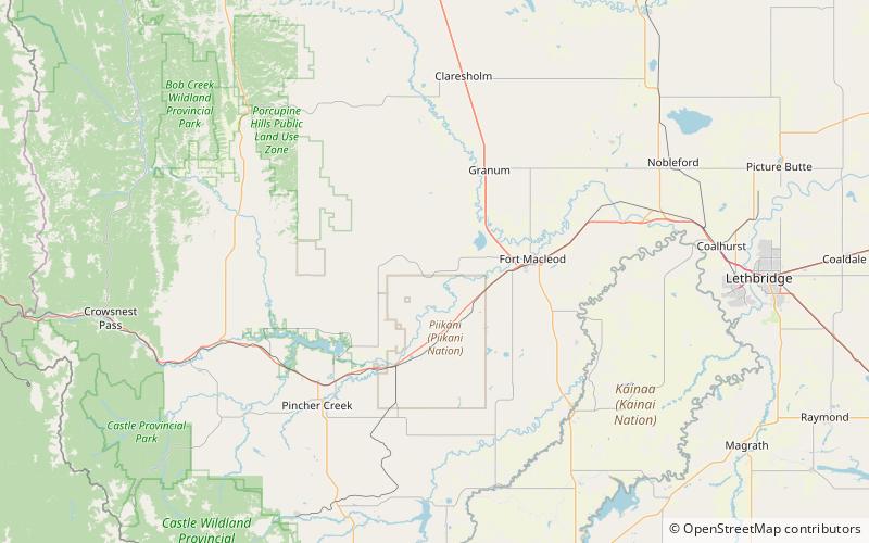 Precipicio de los Bisontes de Head-Smashed-In location map