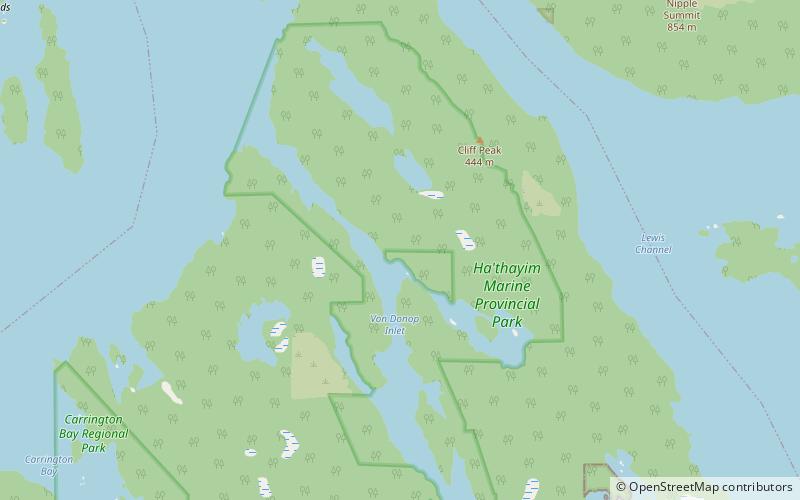 hathayim marine provincial park cortes island location map