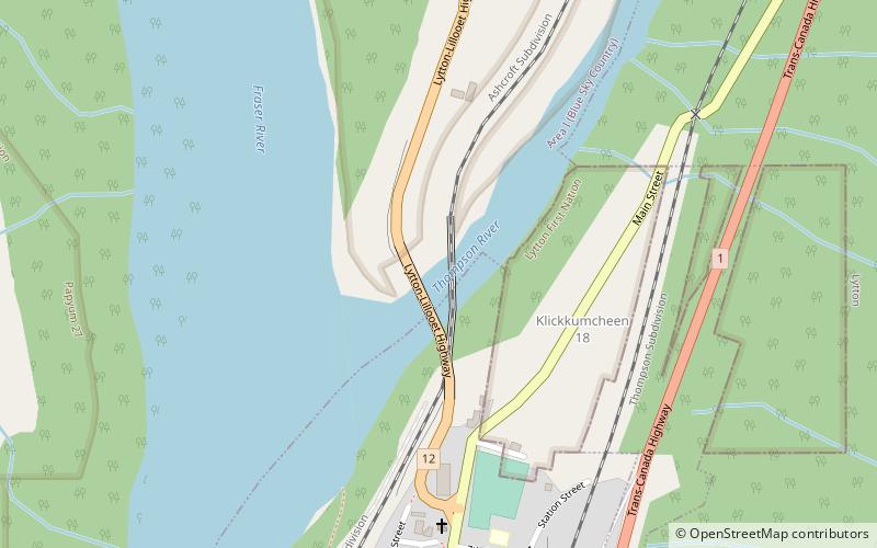 Lytton CNR Thompson Bridge location map