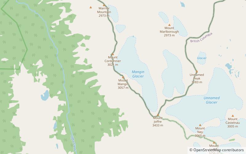 mount mangin height of the rockies provincial park location map