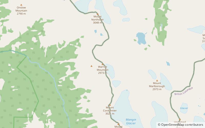 Warrior Mountain location map