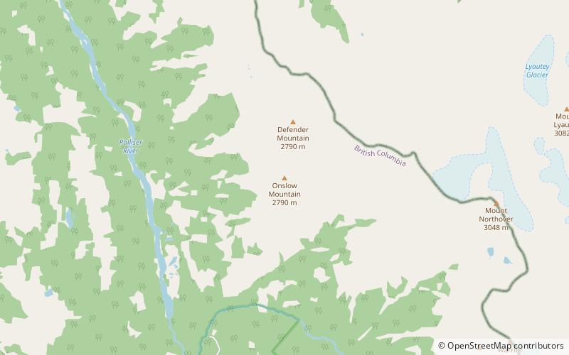 Onslow Mountain location map