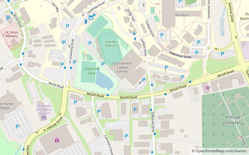 Thompson Rivers University location map