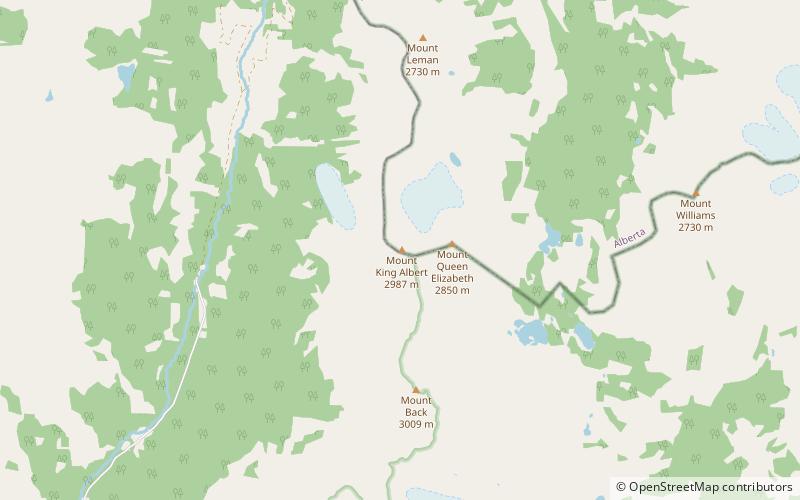 mount king albert parque nacional banff location map