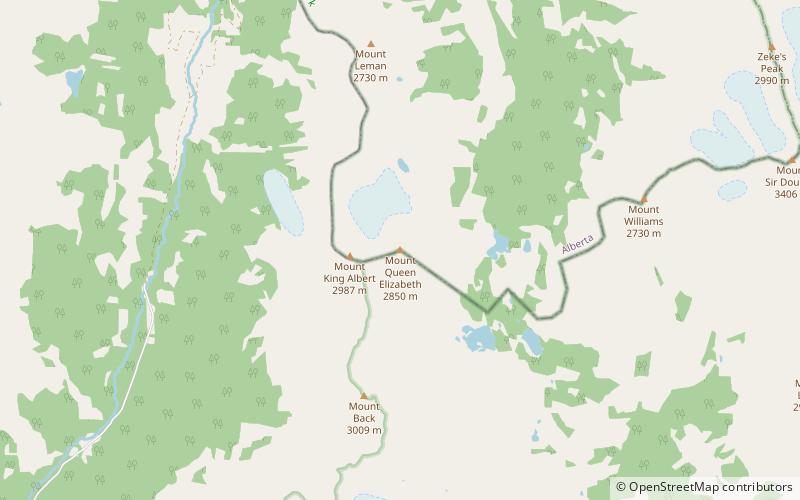 mount queen elizabeth park narodowy banff location map