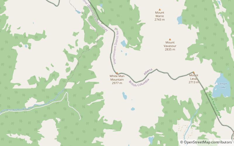 white man mountain parque nacional banff location map