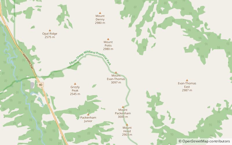 Mount Evan-Thomas location map