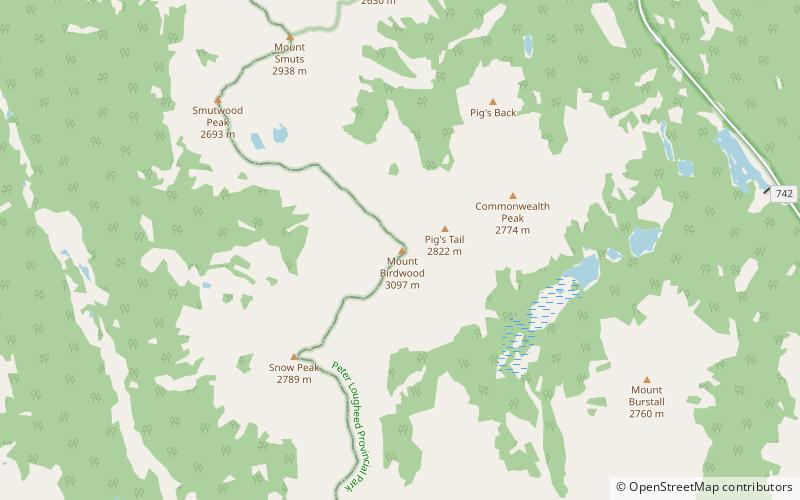 Mount Birdwood location map