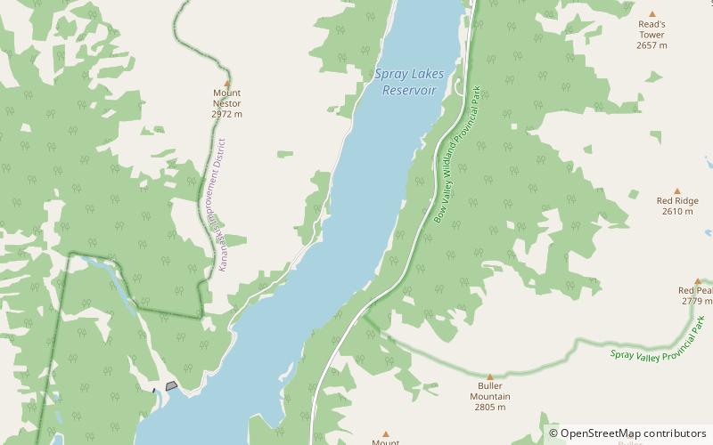 Spray Lakes Reservoir location map