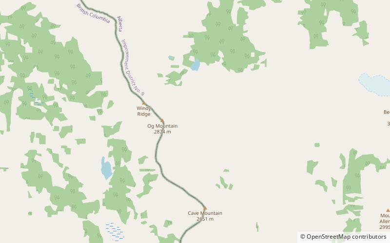 og mountain parc national de banff location map