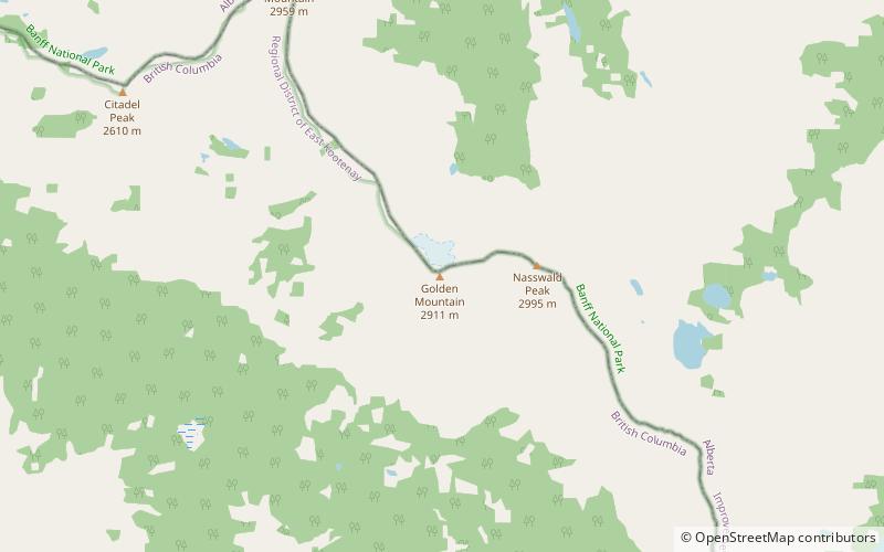 golden mountain parque provincial monte assiniboine location map