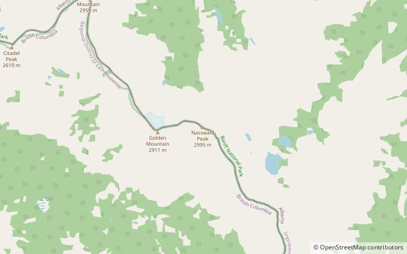 nasswald peak banff nationalpark location map