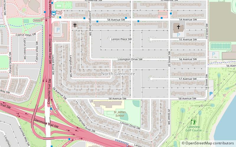 north glenmore calgary location map