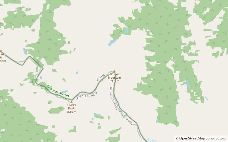 fatigue mountain parc national de banff location map