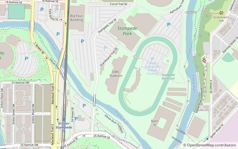 Stampede Grandstand location map