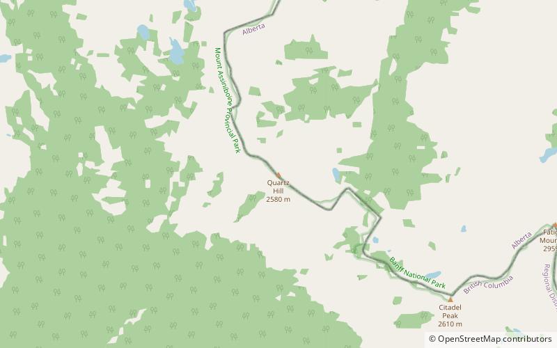 quartz hill parc national de banff location map