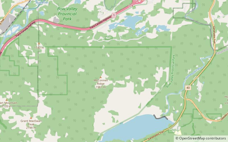 Parc provincial de Bow Valley location map