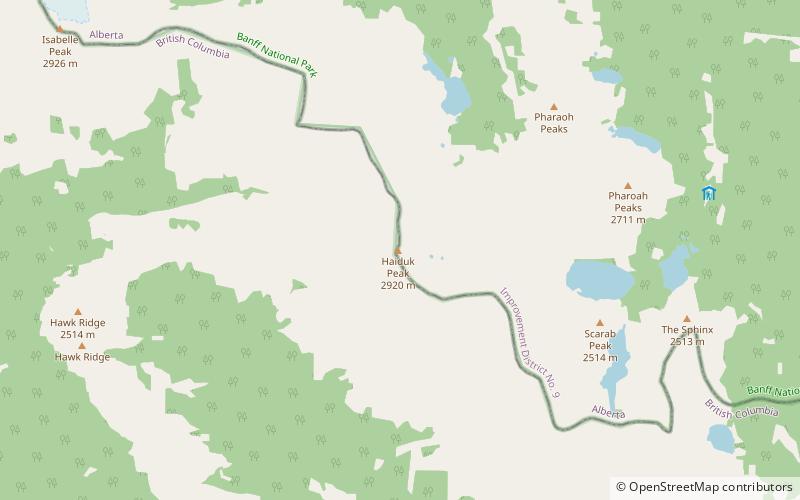 haiduk peak parc national de banff location map