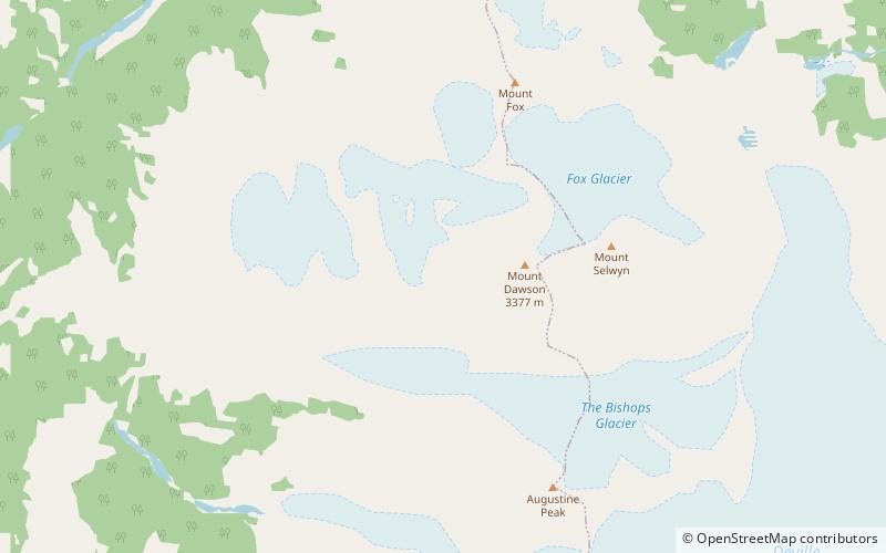 dawson range parc national des glaciers location map