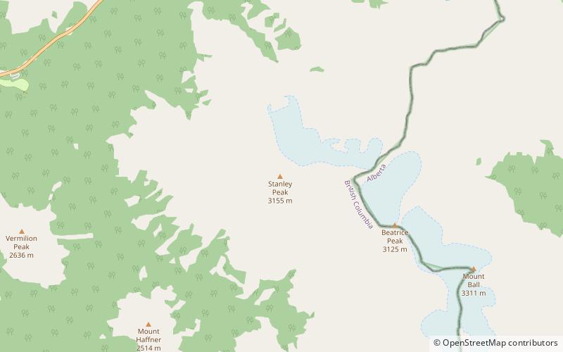 Stanley Peak location map