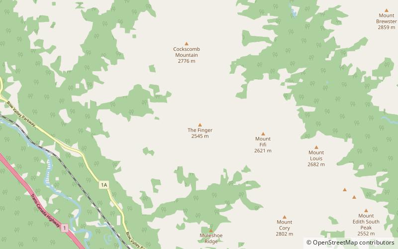 the finger parque nacional banff location map