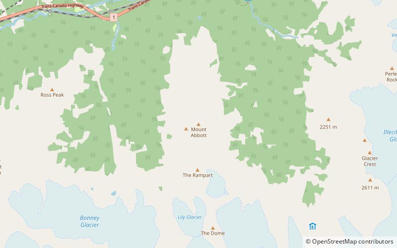 mount abbott park narodowy glacier location map