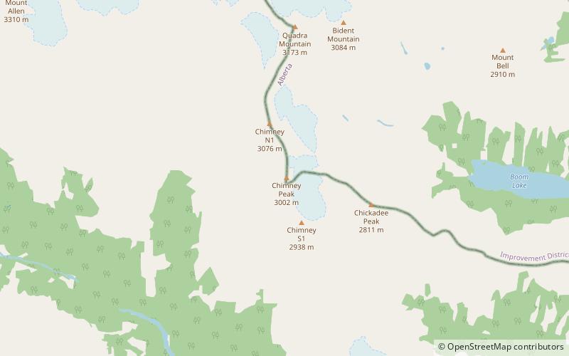 chimney peak kootenay nationalpark location map