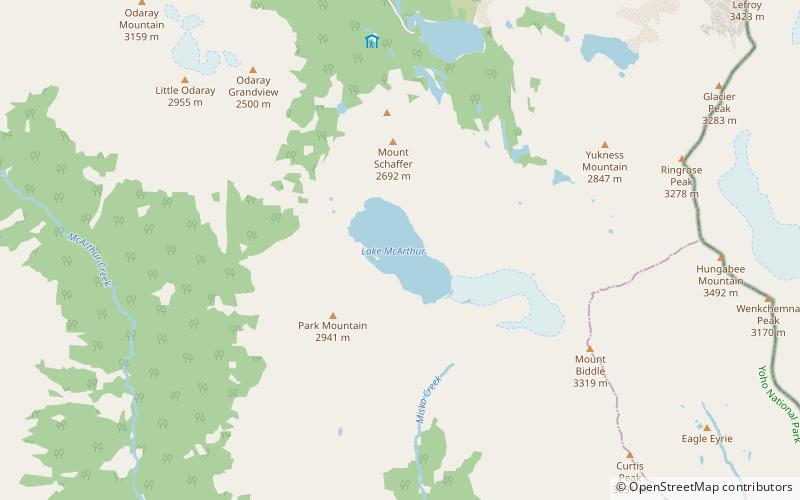 lake mcarthur park narodowy yoho location map