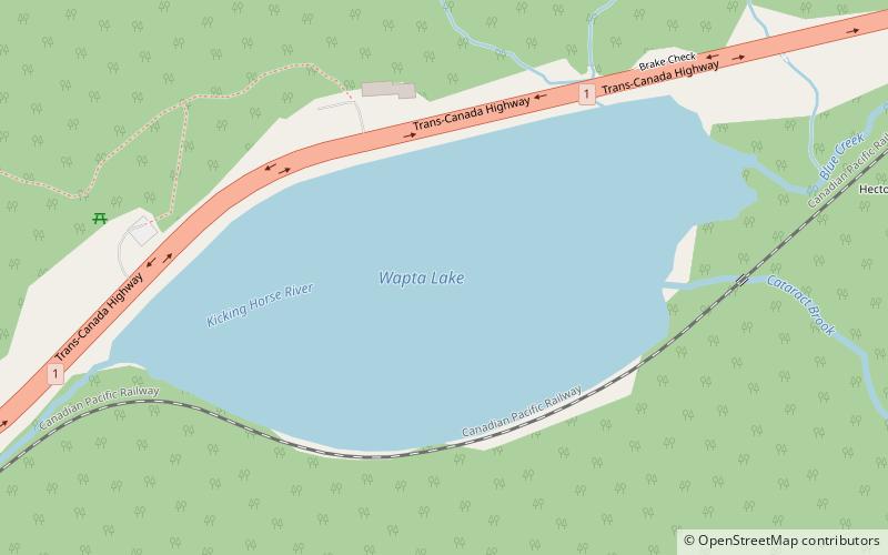 wapta lake parc national de yoho location map