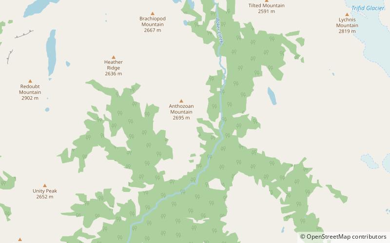anthozoan mountain parque nacional banff location map