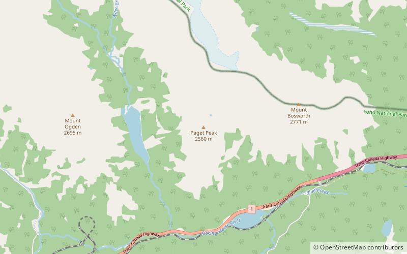 paget peak parque nacional yoho location map