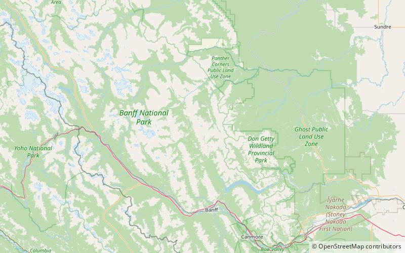 puma peak park narodowy banff location map
