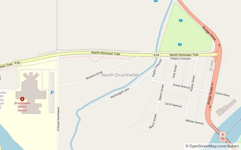north drumheller location map