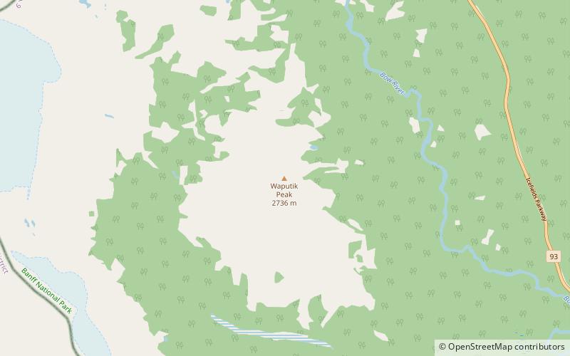 waputik peak park narodowy banff location map