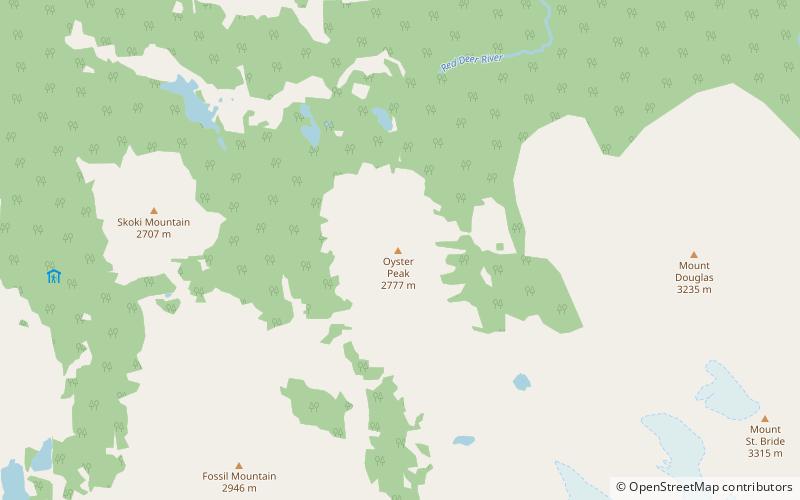 oyster peak parque nacional banff location map