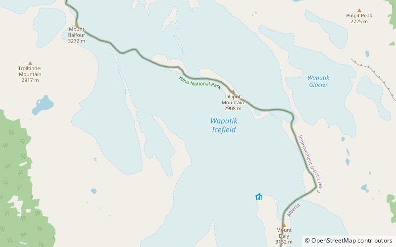 Waputik Icefield location map