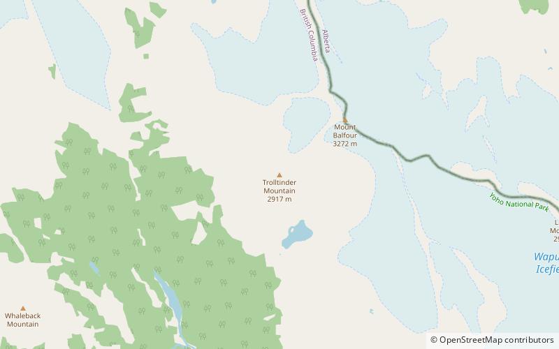trolltinder mountain yoho nationalpark location map