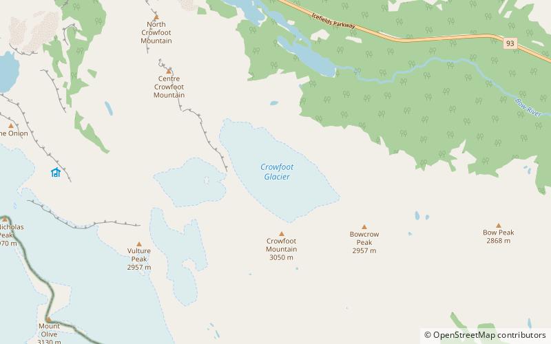 Crowfoot-Gletscher location map