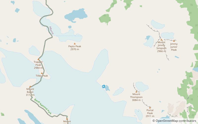 Peyto-Gletscher location map