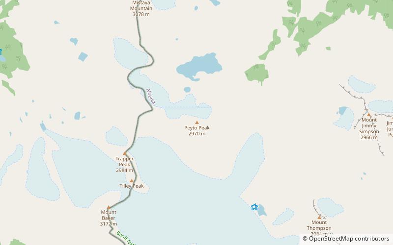 Peyto Peak location map