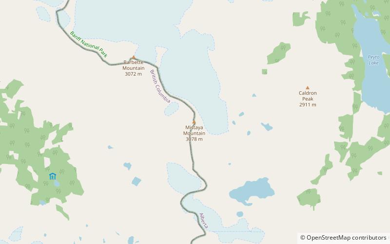 Mistaya Mountain location map