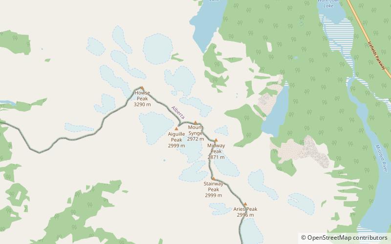 mount synge parque nacional banff location map