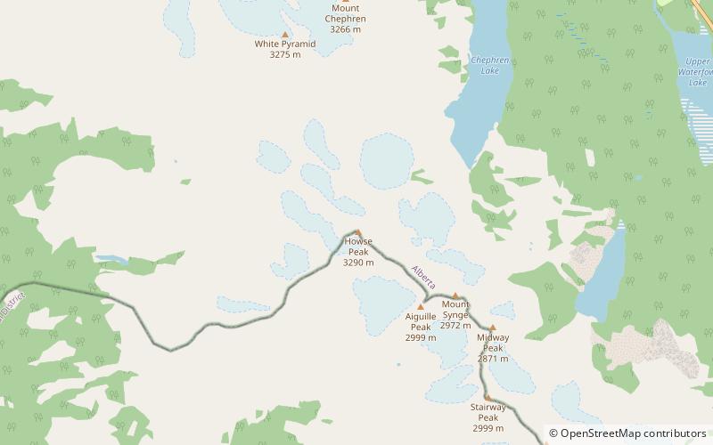 Waputik Mountains location map