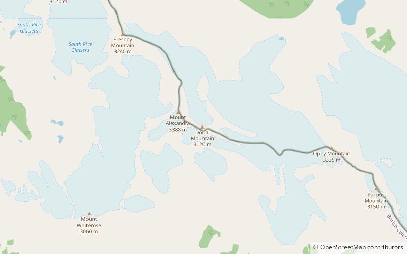 douai mountain parc national de banff location map