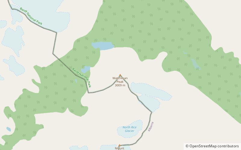 watchman peak banff nationalpark location map