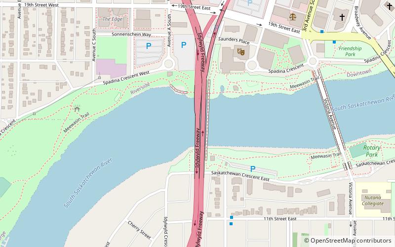 Senator Sid Buckwold Bridge location map